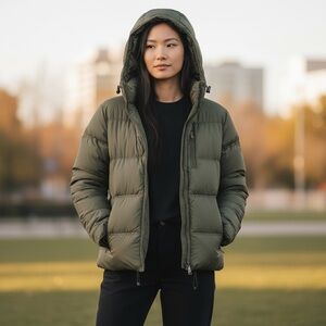 CLUB MONACO PUFFER JACKET DOWN GREEN UNISEX size XS